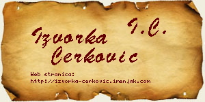 Izvorka Čerković vizit kartica